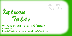 kalman toldi business card